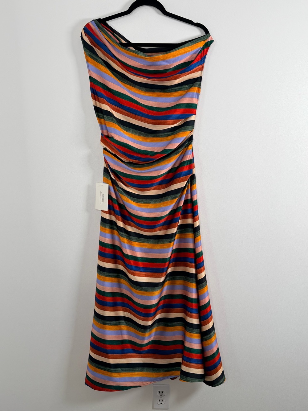STAUD Phare Silk Blend Midi Dress Size 4 - Picture 5 of 12